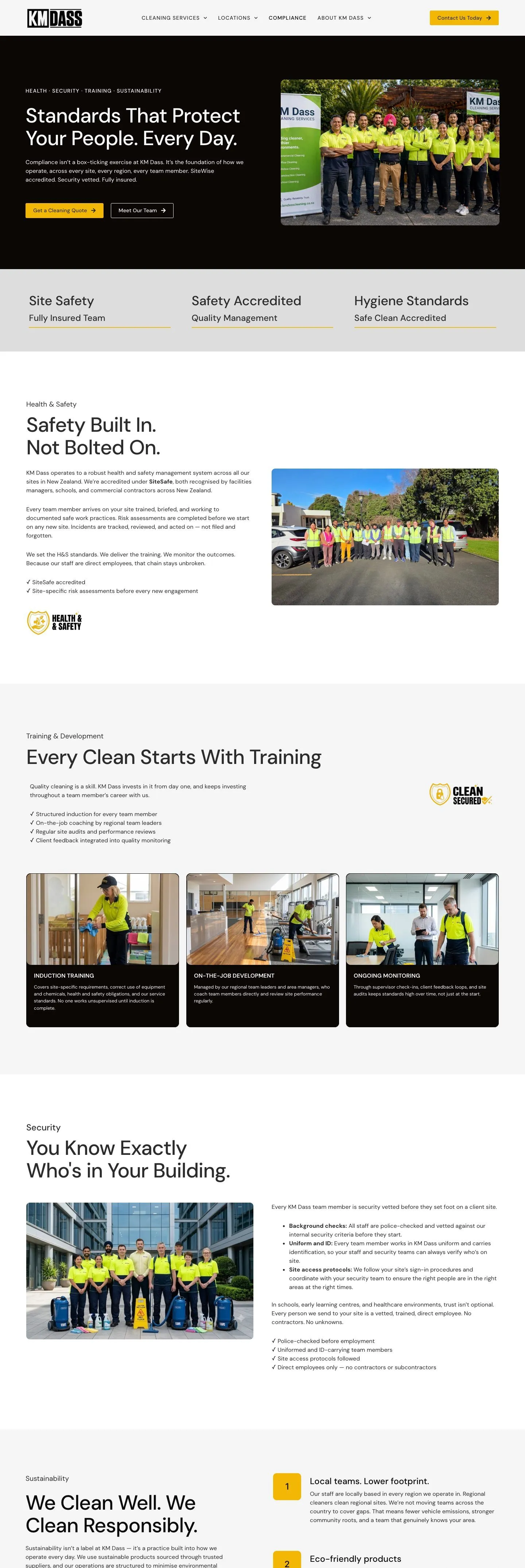 The Standards and Compliance page