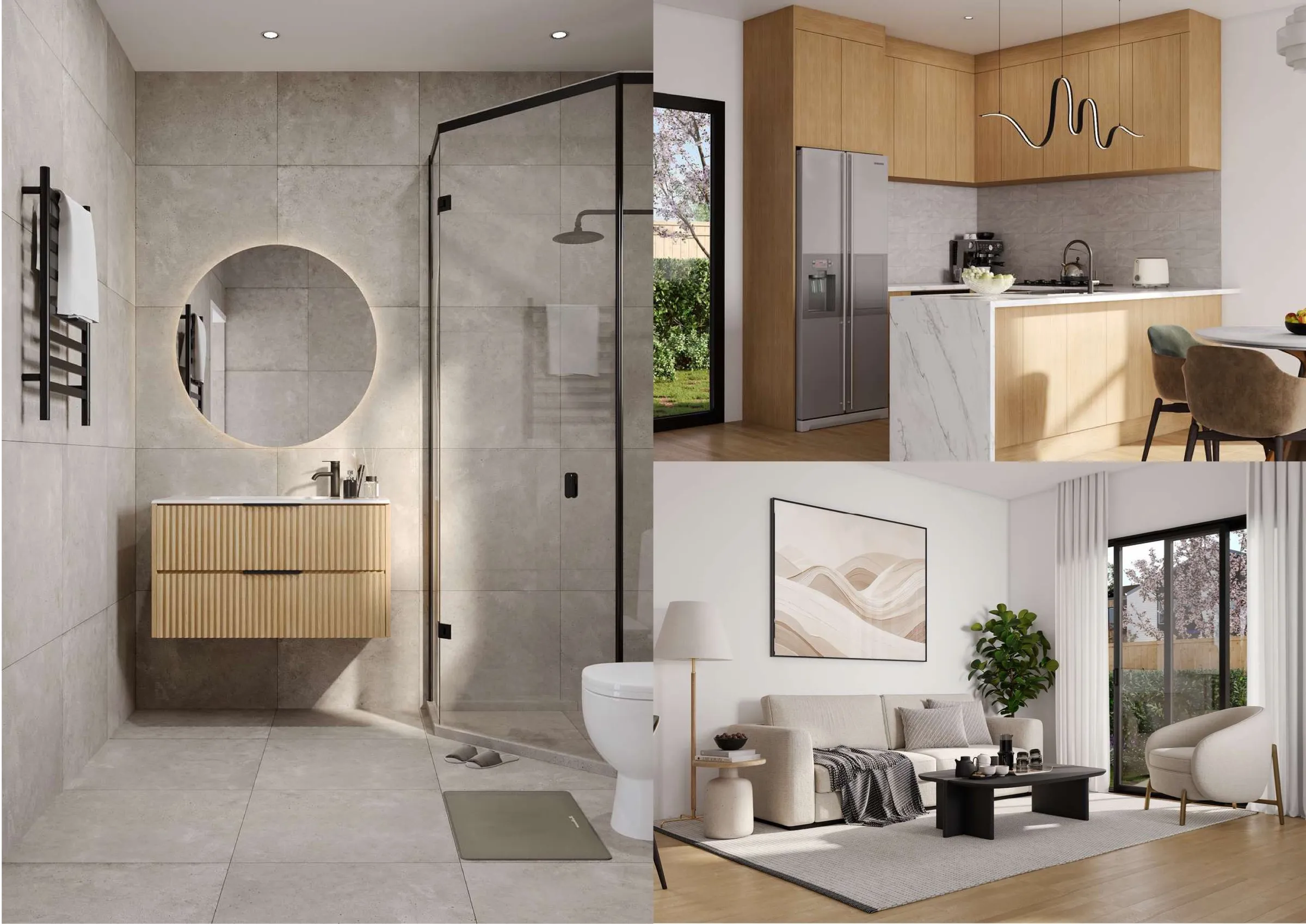 Interior renders of the bathroom