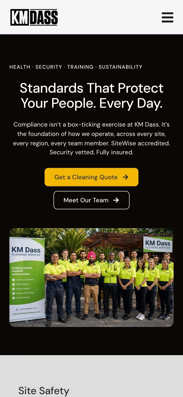 The Standards and Compliance page on a phone