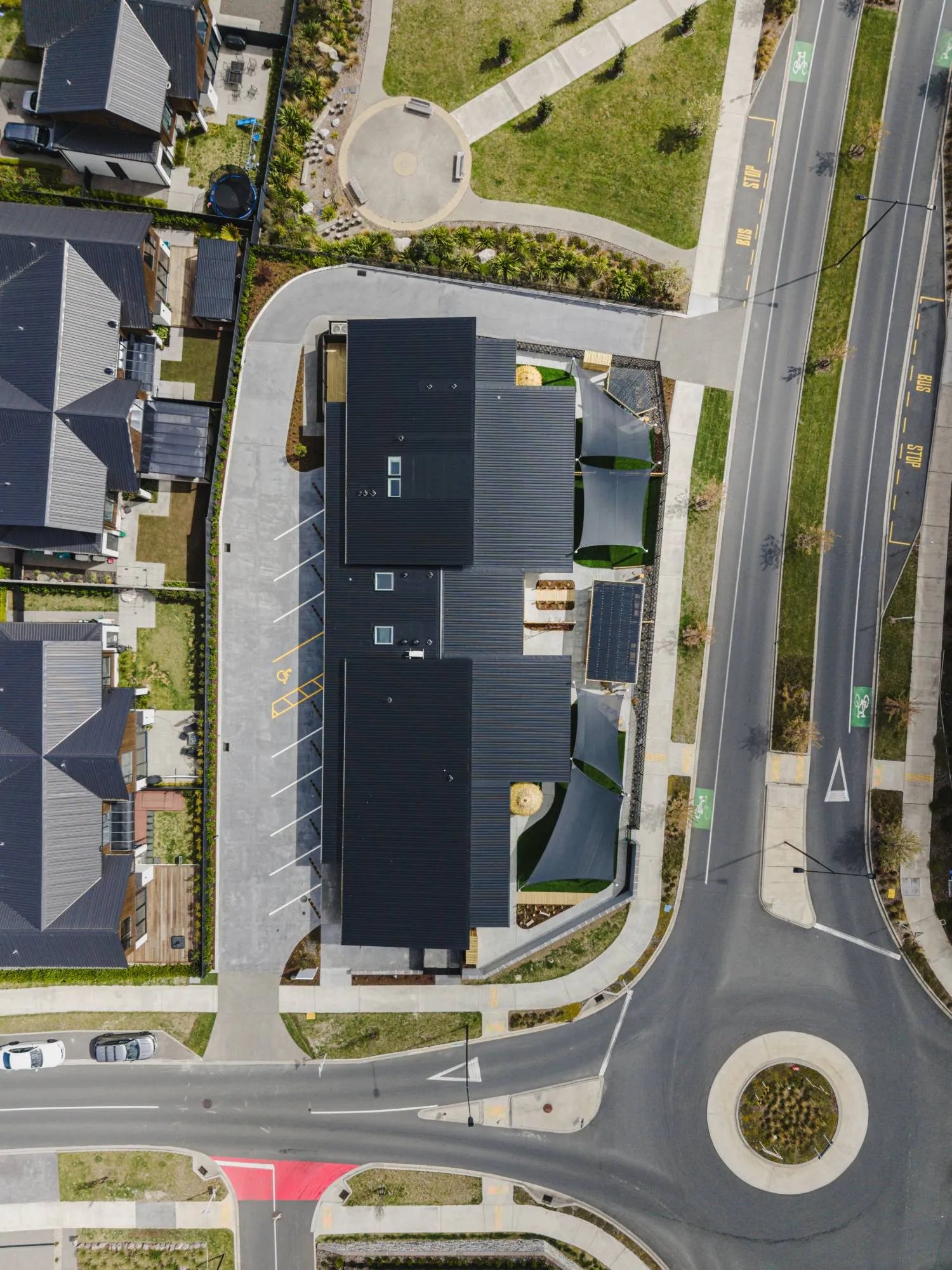 Aerial view of BestStart Kokomea and its concrete car park
